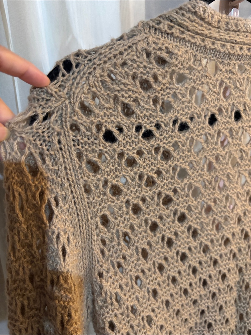 VINCE Crochet Wool Cashmere Blend Cardigan - Picture 7 of 9